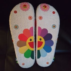 Rainbow smiley flower slides